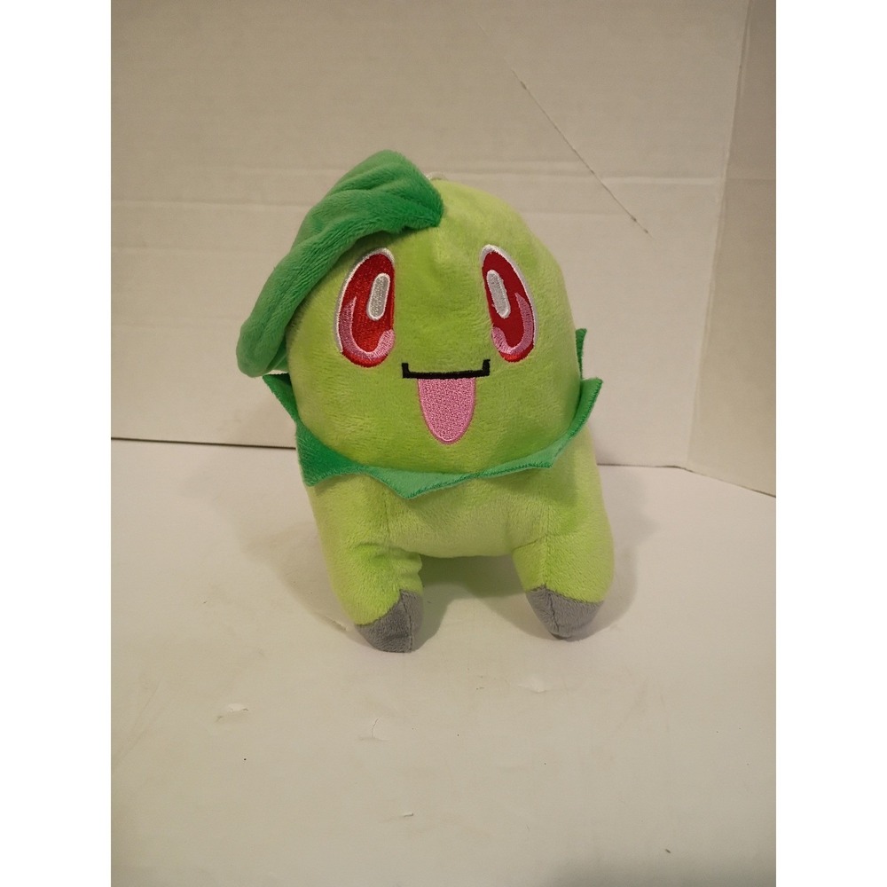 Pokemon Chikorita‎ Plush Stuffed Animal Green Grass Type Toy with Suction Cup